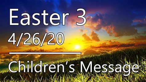 Easter 3 Children's Sermon - YouTube