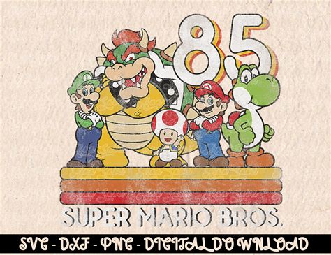 Nintendo Super Mario Retro Character Line-Up Graphic Digit | Inspire Uplift