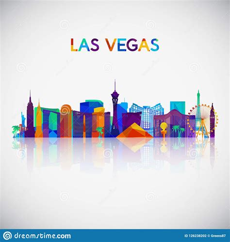 Las Vegas Skyline Silhouette in Colorful Geometric Style. Stock Vector ...