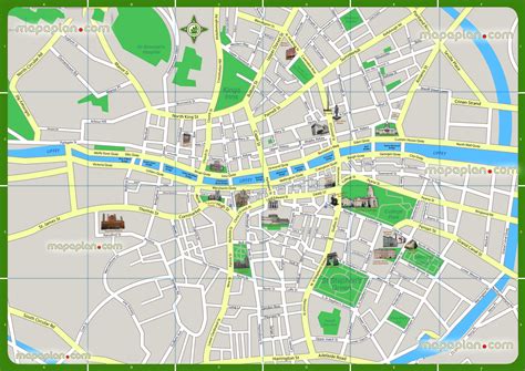 Dublin map - Printable walking map of favourite points of interest to visit by tourists - Old ...