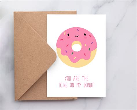 Donut Card Funny Valentine's Day Card Funny Love Card | Etsy