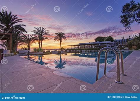 Holiday Sunset in Cyprus Island from Paphos Coast Europe Stock Photo ...