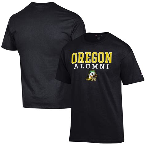 Men's Champion Black Oregon Ducks Alumni Logo Stack T-Shirt