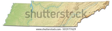 Relief Map Tennessee United States 3drendering Stock Illustration 501977629