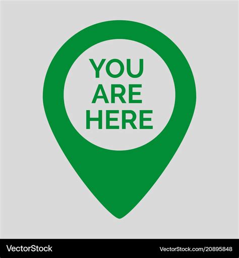 Marker location icon with you are here Royalty Free Vector