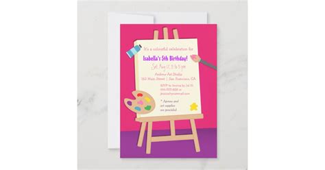 Painting Arts Kids Birthday Party Invitation | Zazzle