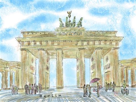 Brandenburg Gate, Berlin, Germany Painting by Horst Rosenberger - Fine Art America