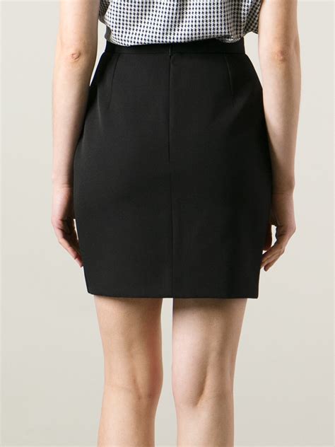 Saint laurent Short Pencil Skirt in Black | Lyst