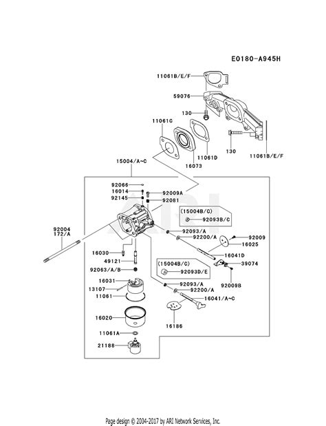 Kawasaki FR691V-AS05 4 Stroke Engine FR691V Parts Diagram for CARBURETOR