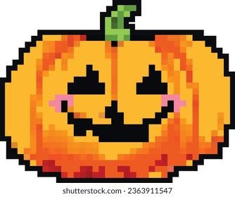 Pixel Art Pumpkin On Halloween Stock Vector (Royalty Free) 2363911547 ...