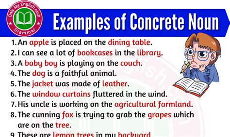 Examples of Concrete Noun are in Sentences » Onlymyenglish.com