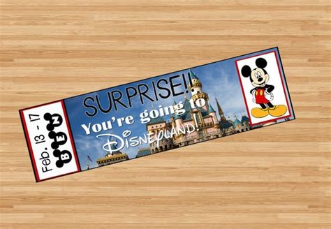 Printable Ticket to Disneyland Custom Name Dates Personalize