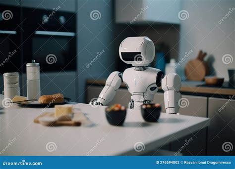 Robot Chef in the Kitchen, Preparing Breakfast with Advanced AI ...