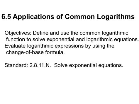 6.5 Applications of Common Logarithms