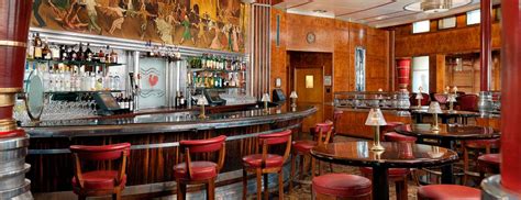 // observation bar on RMS Queen Mary. table lamps. art deco. | Queen mary hotel, Haunted hotel ...