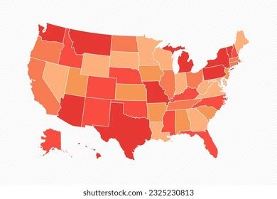 Colorful United States Divided Map Illustration Stock Vector (Royalty Free) 2325230813 ...