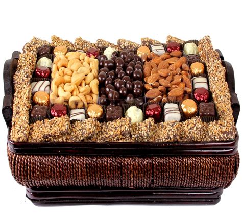 Gourmet Signature Wicker Basket - Large • Nuts & Chocolate Gift Baskets • Oh! Nuts®