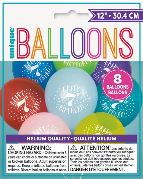 Fun Happy 7th Birthday 12" Latex Balloons – A Birthday Place