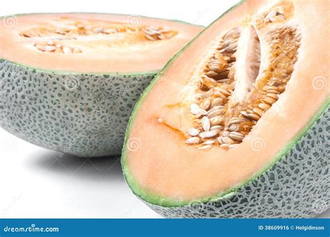 Sliced cantaloupe up close stock photo. Image of orange - 38609916