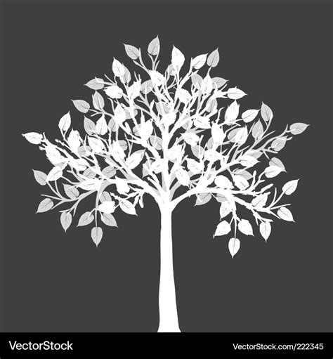 White tree silhouette Royalty Free Vector Image