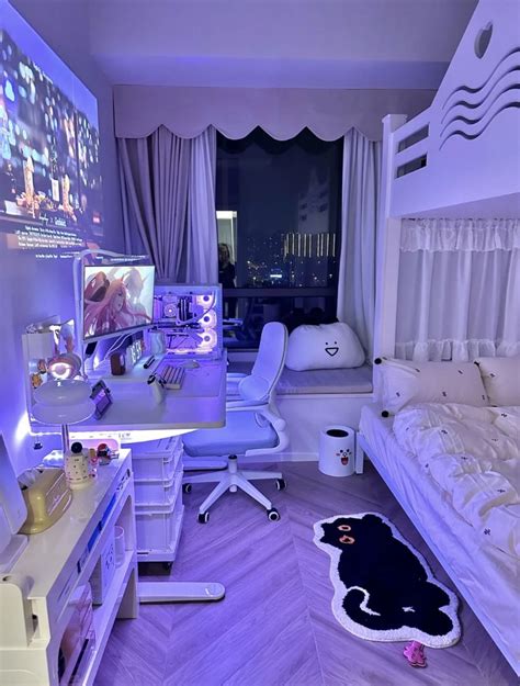 xiaohongshu bed room decor inspo idea gamer anime Room Makeover Bedroom ...