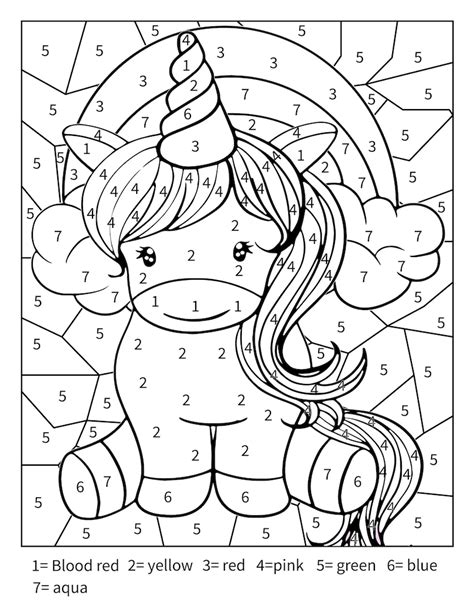 Printable: Unicorn Color by Numbers Page for Toddlers, Kids, and Adults - Etsy