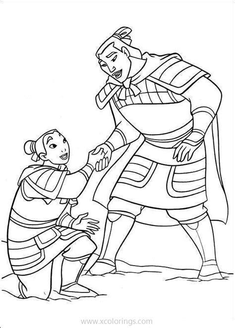 Li Shang Helped Mulan Coloring Pages - XColorings.com