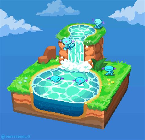 Jelly ☀️ sun haven era on Twitter: "RT @MattFDraws: wooper waterfall #pixelart"