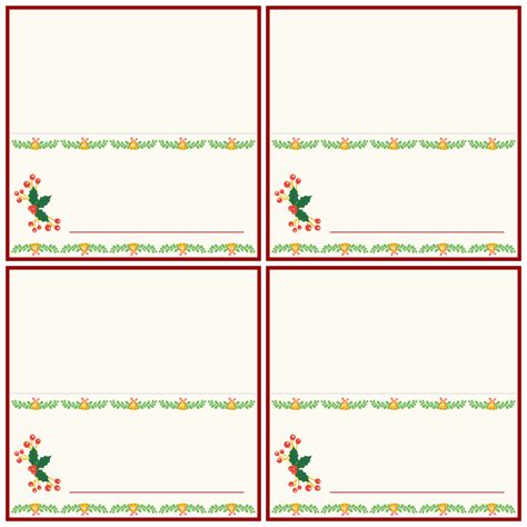 Christmas Place Cards - 10 Free PDF Printables | Printablee