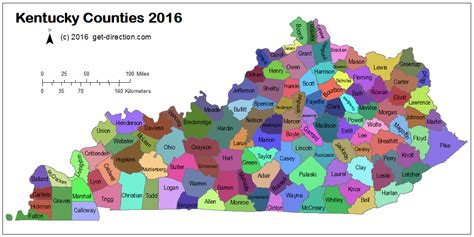 Map of Kentucky Counties