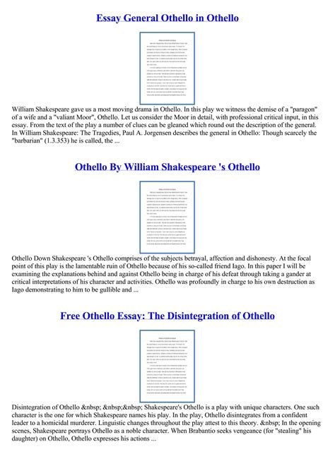 Othello Essay by BrittanyWilsonScottsdale - Issuu