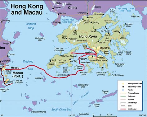 Map of Hong Kong Zhuhai Macau Bridge