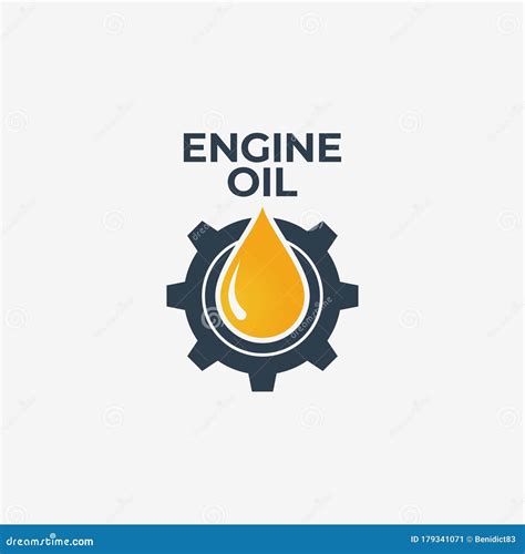 Engine Oil Logo. Engine Gear with Oil on White Stock Vector ...