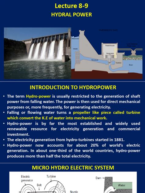 Lec 8 - 9 Hydropower | PDF | Hydroelectricity | Turbine