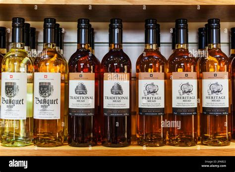 Souvenir shop display of bottles of mead hi-res stock photography and ...