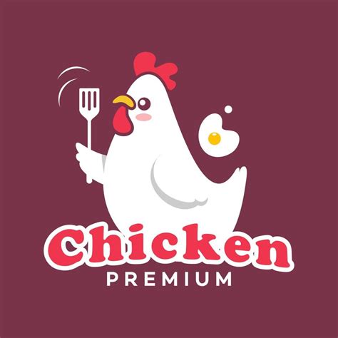 cute chicken logo with a cool illustration of a chicken wearing a chef ...