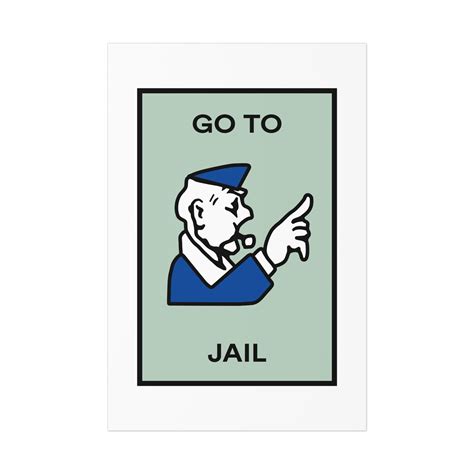 Monopoly Go to Jail Poster Boardgame Art Unframed Print of - Etsy