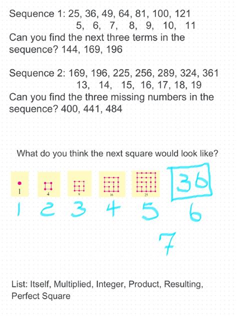 Square Number Sequence | PDF