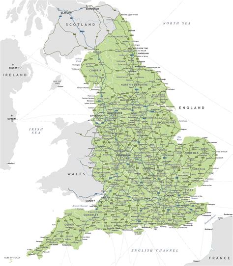 Large detailed highways map of England with cities | England | United Kingdom | Europe ...