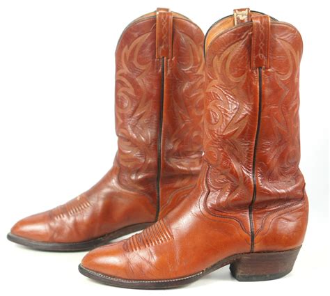 El Dorado Terracotta Leather Cowboy Western Boots Handmade USA Men's 10.5 D | oldrebelboots