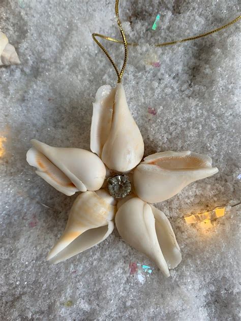 Hanging ornaments seashell stars Set of 6 double sided | Etsy ...