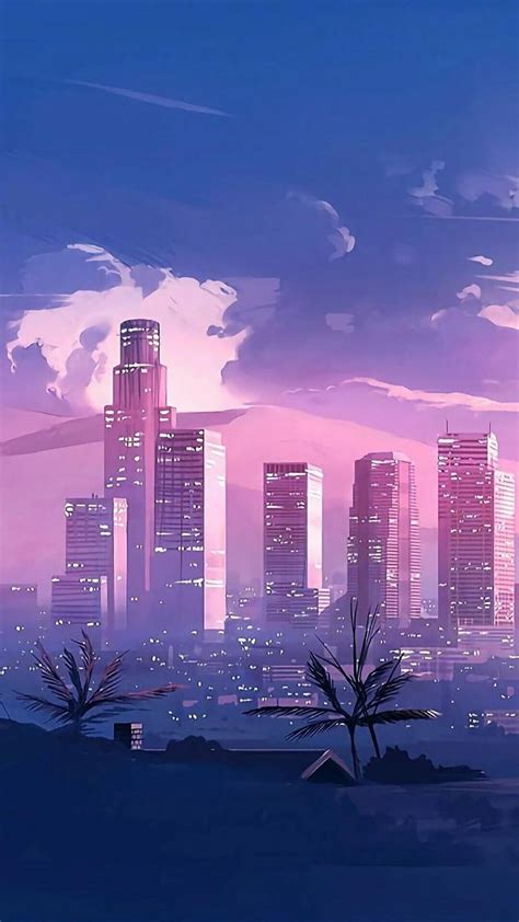 : Aesthetic, Anime, City, Top, , Aesthetic, Anime, purple anime city HD ...