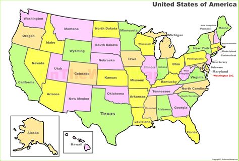 Us States And Capitals Test Printable
