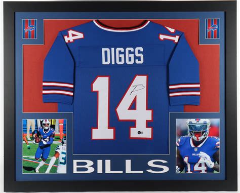 Stefon Diggs Signed Custom Framed Jersey Display (Beckett) | Pristine ...