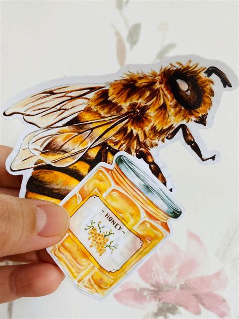 Honey Bee Sticker Set 2 Stickers in a Pack Bee Spring and | Etsy