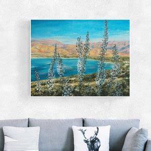 Lake Kinneret Painting Sea of Galilee and the Golan Heights - Etsy