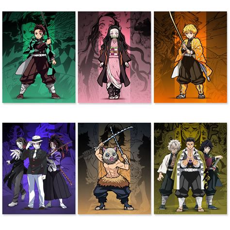 Buy JUMANT Anime Posters for Room - UNFRAMED 8x10" - Demon Slayer Poster - Demon Slayer Wall Art ...