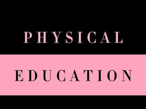 Physical Education Intro | Black & Pink Text - YouTube in 2023 | Physical education, Intro, Physics