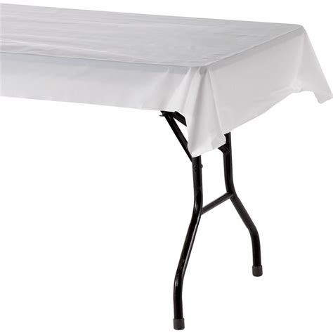 Genuine Joe Banquet Table Cover Roll White 300' Monk Office