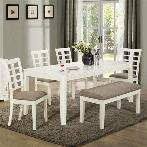 White Dining Room Table White Kitchen Table With Bench ...